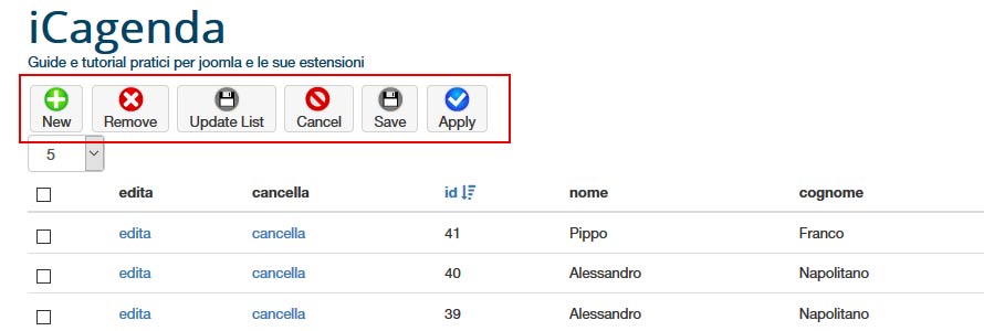 CCV5 chronoconnectivity gestione lista