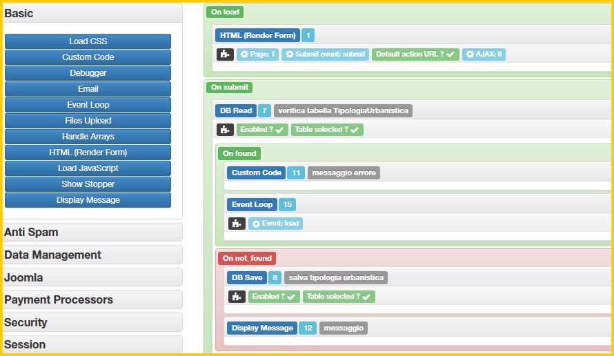 chronoforms controllo campo duplicato scheda setup